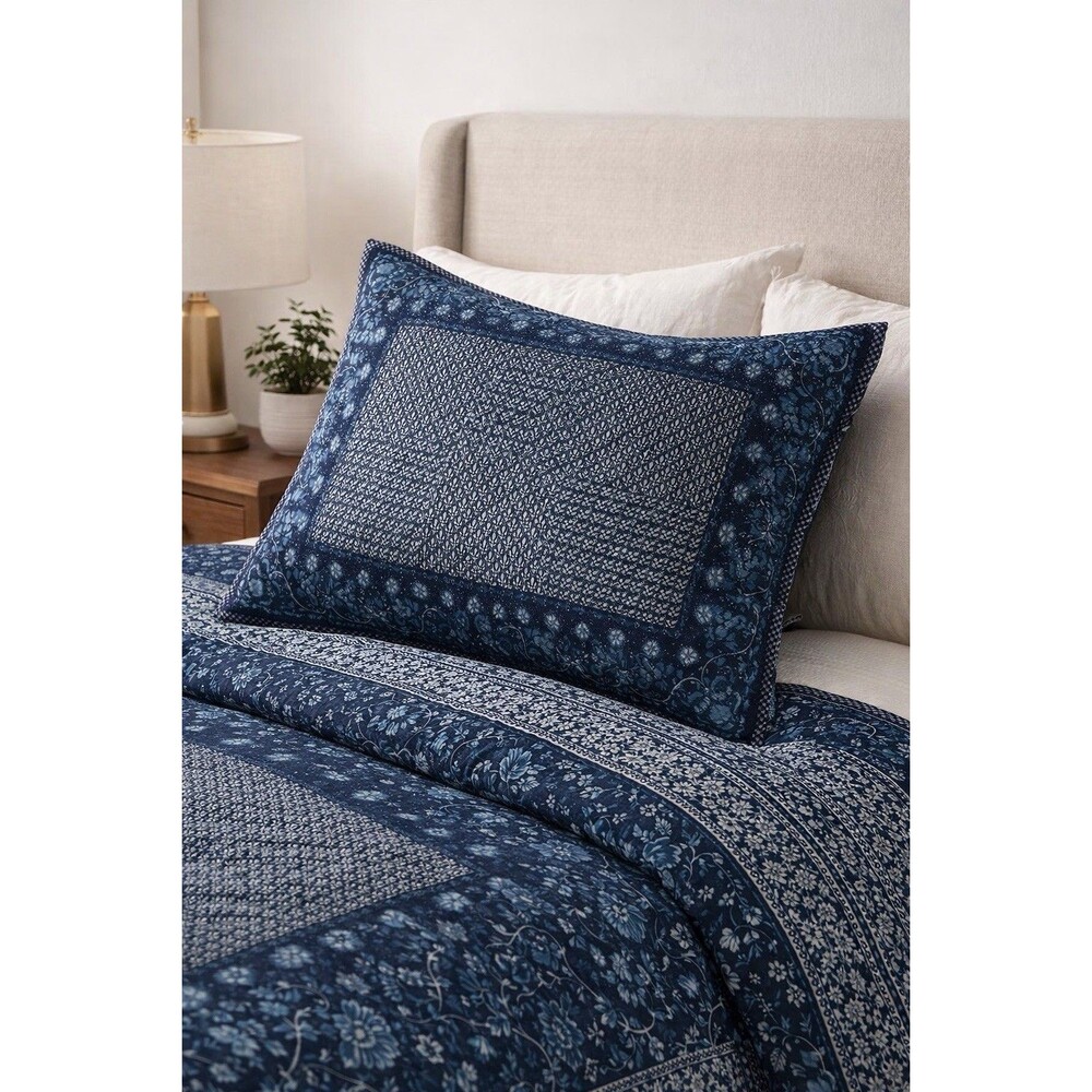 RALPH LAUREN Beckett Diamond-Stitched Floral Sham 20" X 26" Standard Cottage